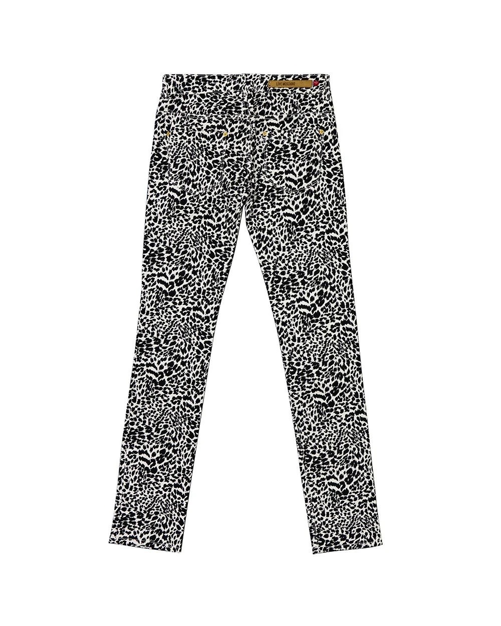 Moschino Leopard Print Jeans In Black