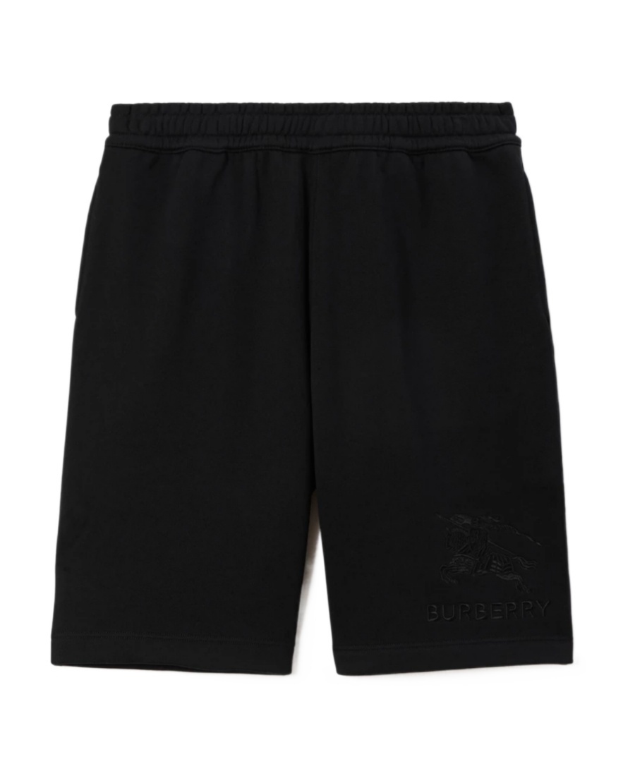 Burberry Ekd Jacquard Cotton-blend Shorts In Black