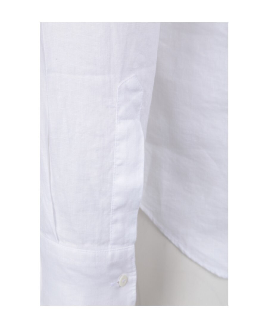 Shop Aspesi Long-sleeve Linen Shirt In White