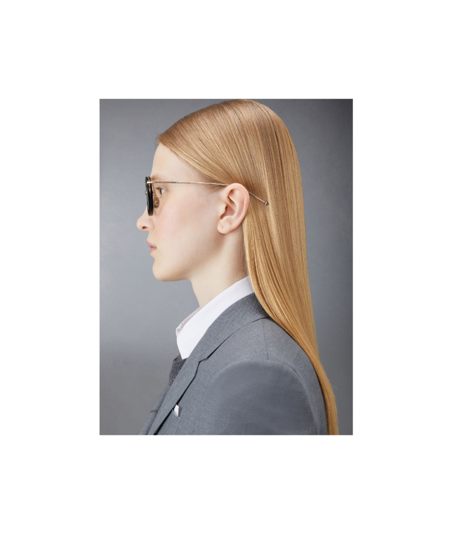 Thom Browne Round-frame Glasses In Black