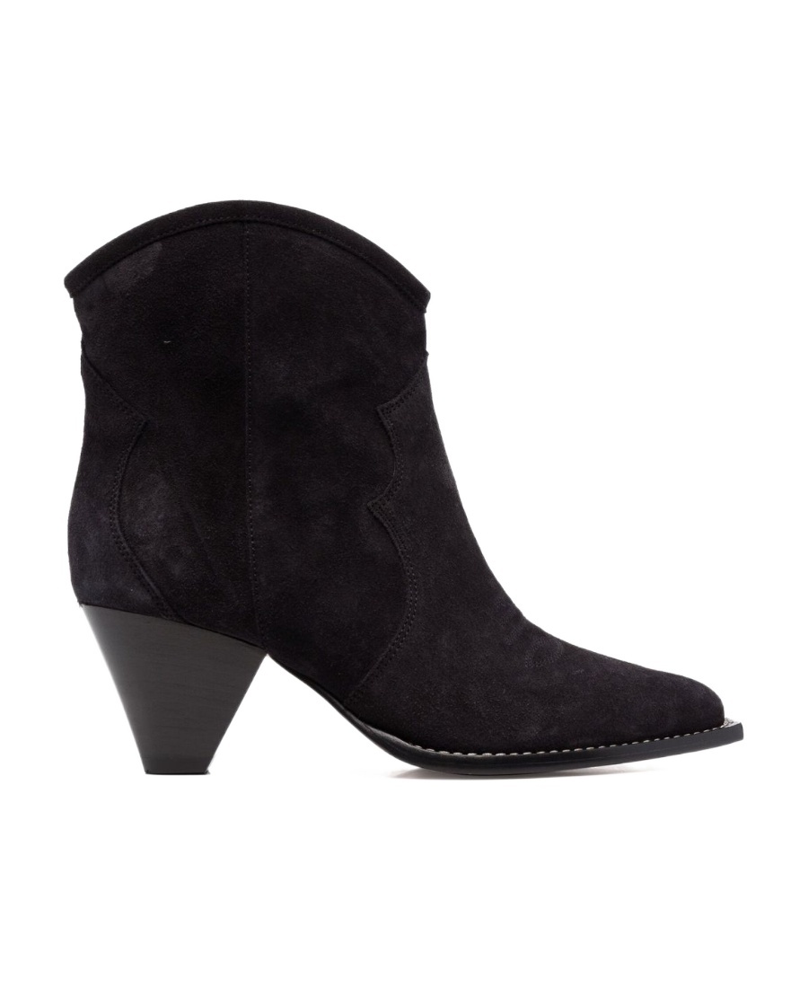 Isabel Marant Darizo Suede Western Booties In Black