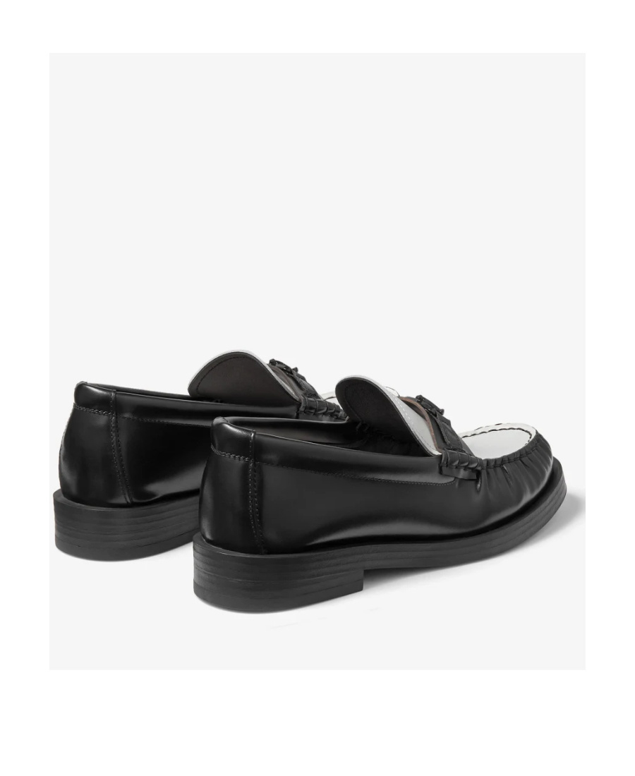 Jimmy Choo Mocassini Addie In Pelle Bicolor Donna In Black