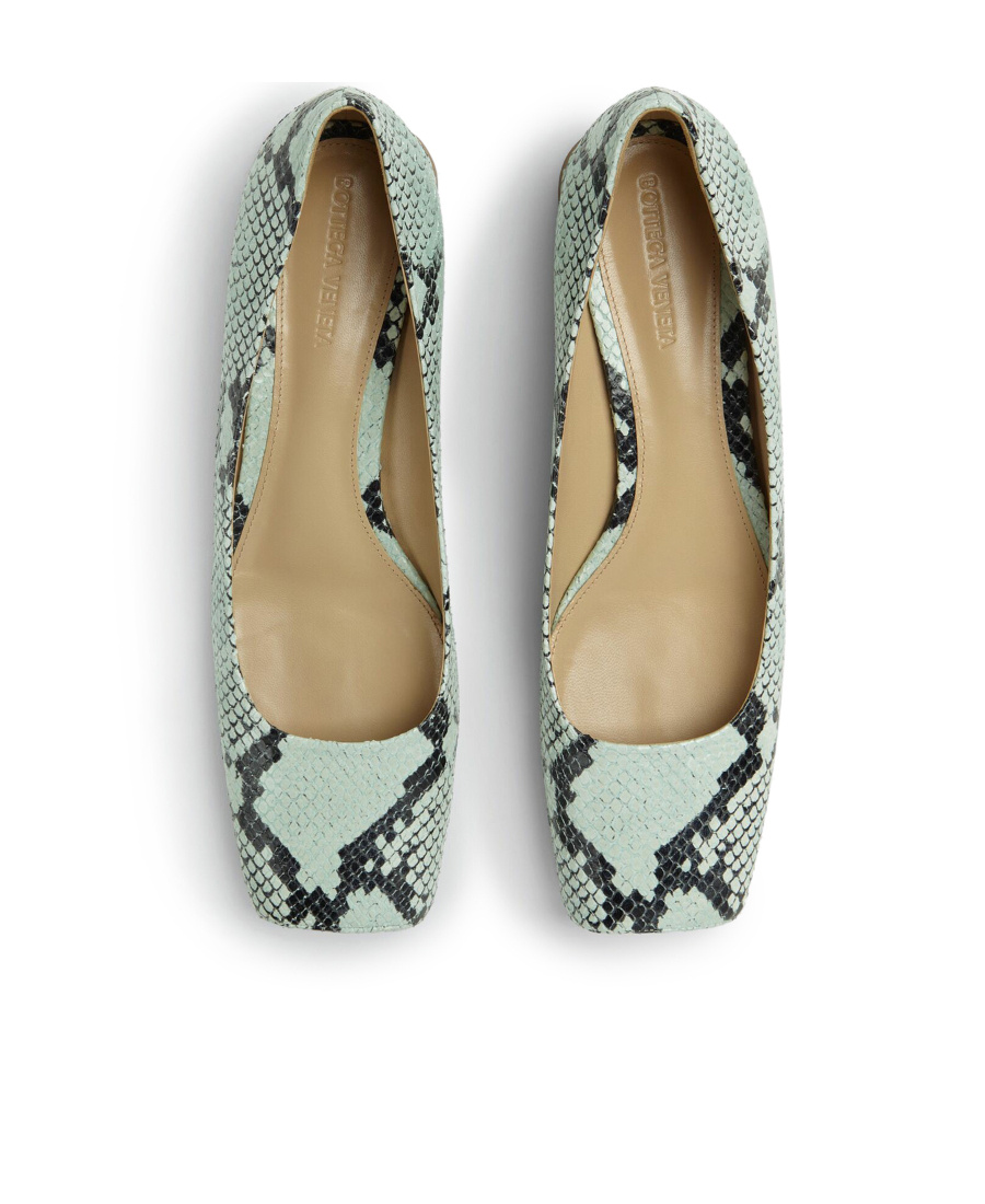 BOTTEGA VENETA TOWER PYTHON-PRINT BALLERINA SHOES