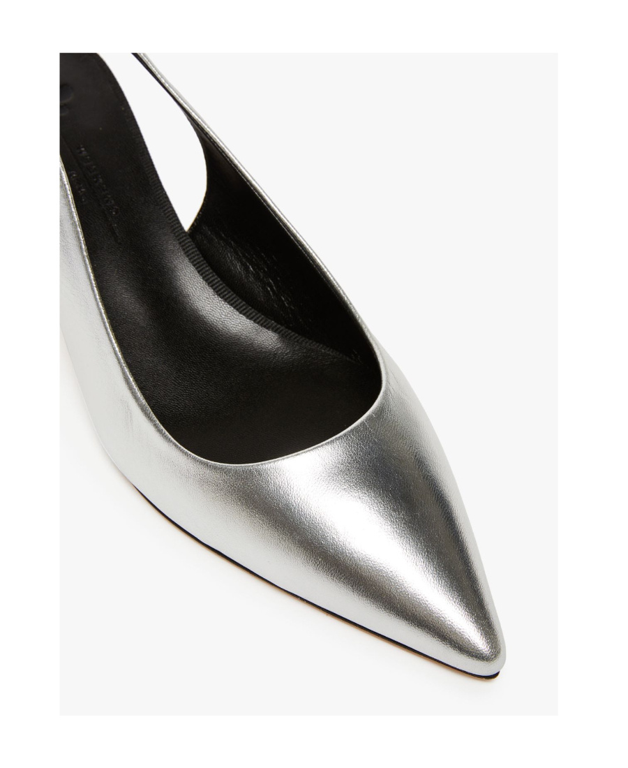 Weekend Max Mara Gallico Silver Slingback Pumps In White