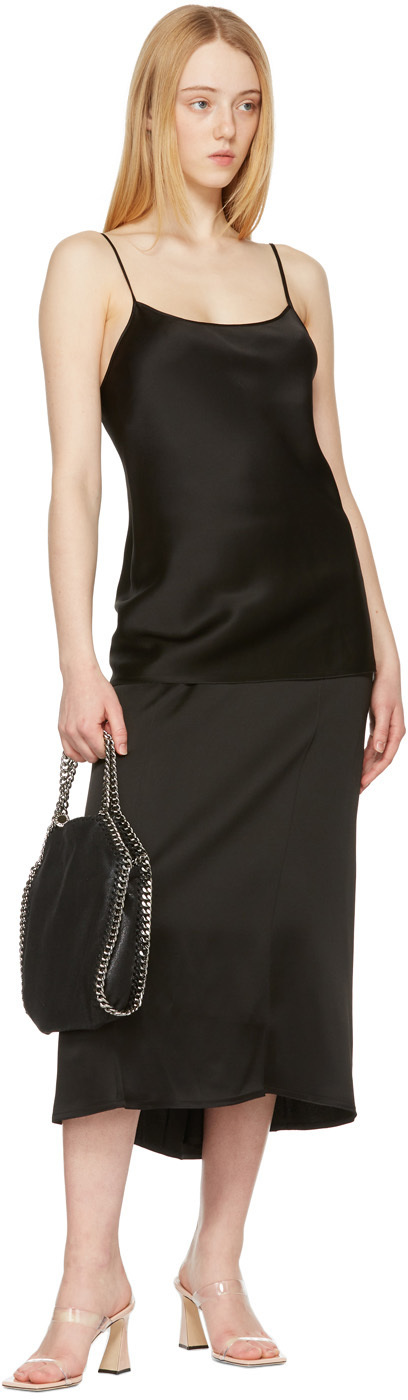 Victoria Beckham Draped Satin-crepe Camisole In Black