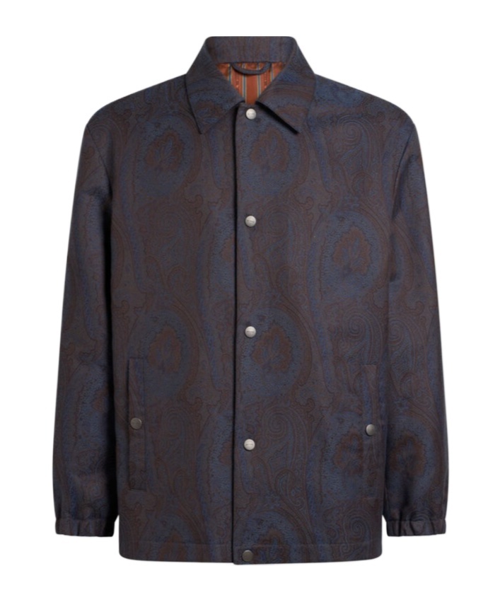 Etro Paisley-pattern Coach Shirt Jacket In Brown