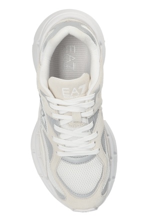 Ea7 Emporio Armani Mesh Panelled Chunky Sneakers In White