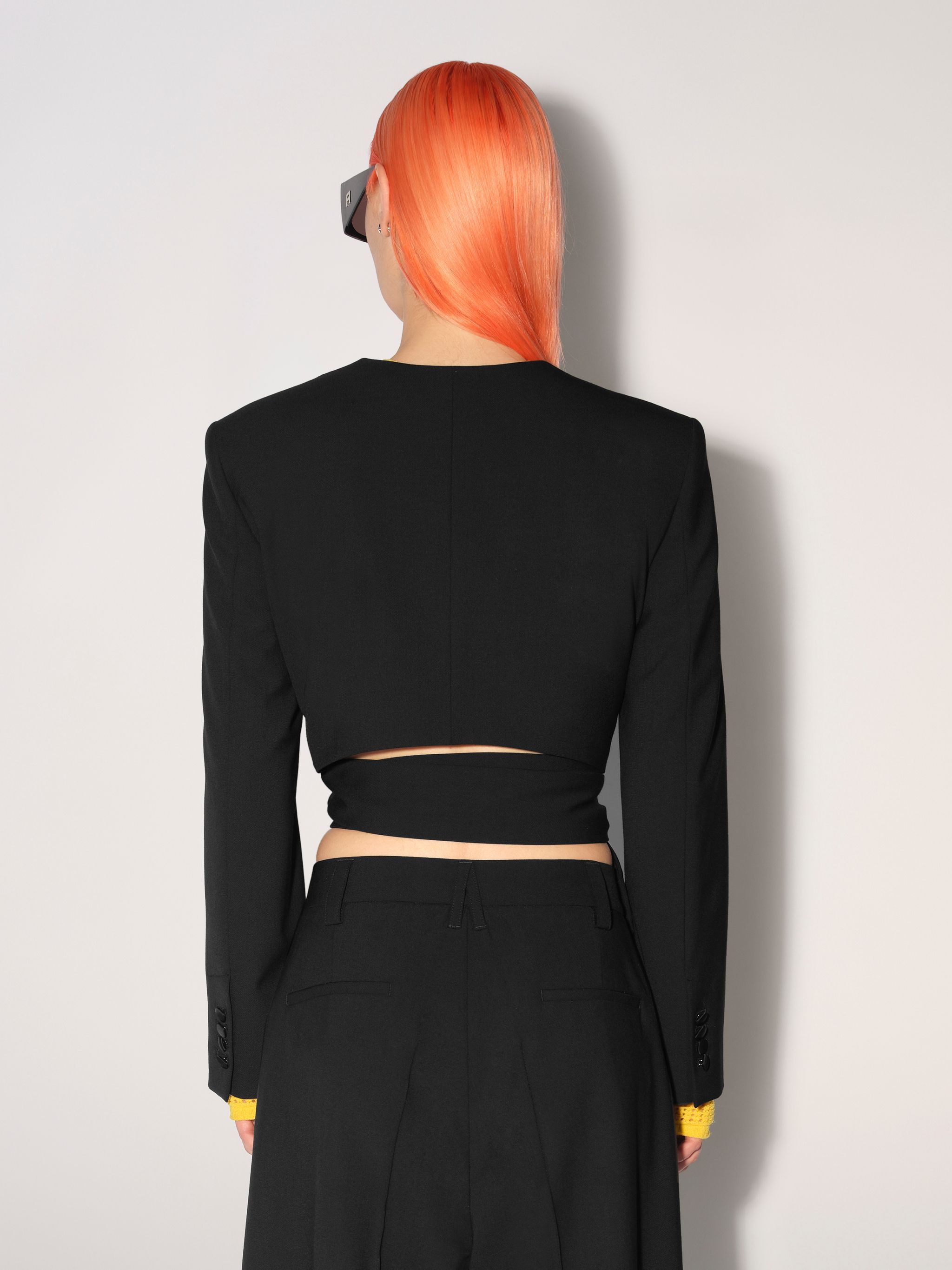 Ambush Tailored Tie-waist Blazer In Black