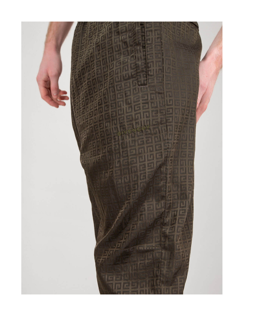 Givenchy 4g Jacquard Track Pants In Military Green