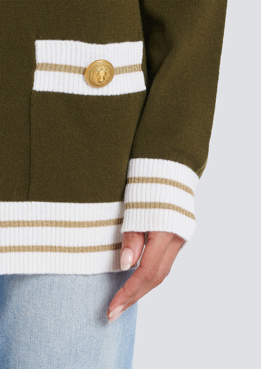 Balmain Button-front Knitted Cardigan In Brown