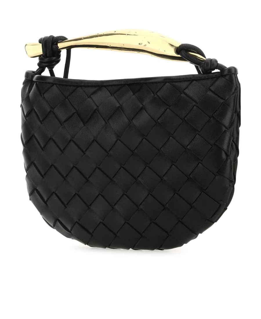 Bottega Veneta Womens Black-m Brass Sardine Mini Intrecciato Leather Cross-body Bag In Black