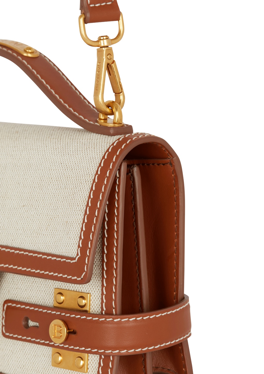 Balmain B-buzz 24 Top Handle Bag In Brown