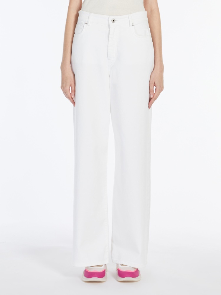 Weekend Max Mara Medina Wide-legged Casual Pants In White
