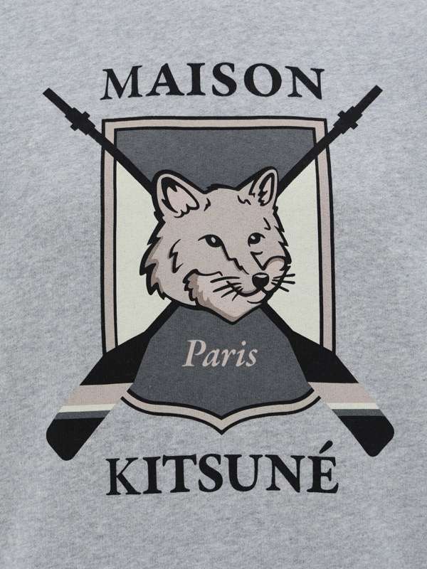 Shop Maison Kitsuné Fox-printed Crewneck Sweatshirt In Black