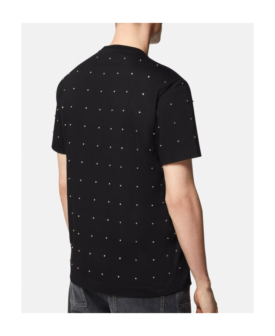 Versace Medusa Crystal-embellished T-shirt In Black