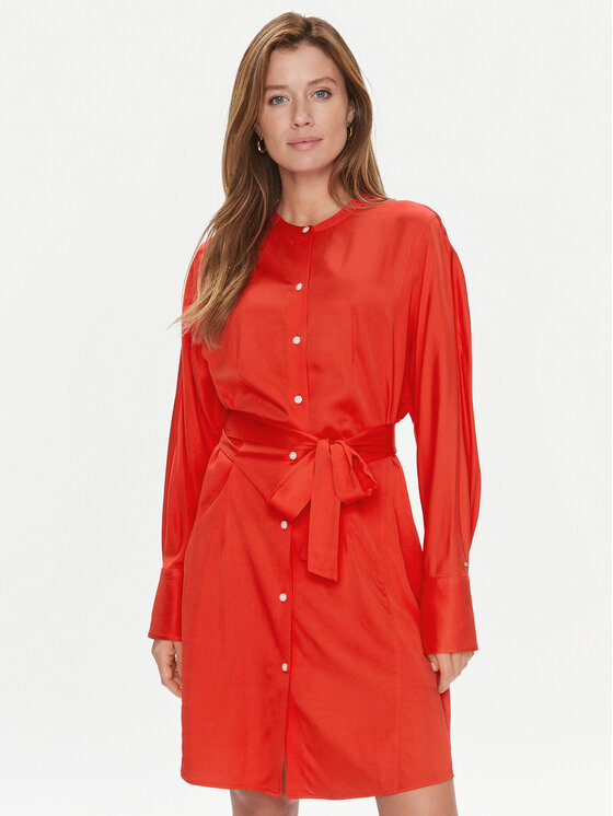 Tommy Hilfiger Long-sleeved Dress In Red