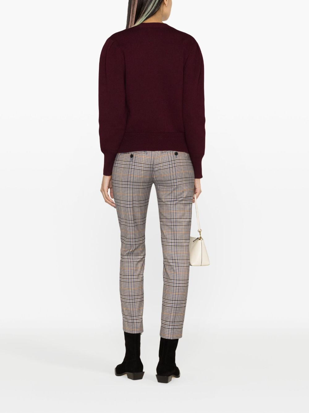 Dondup Prince Of Wales Check Cropped Trousers In Gray