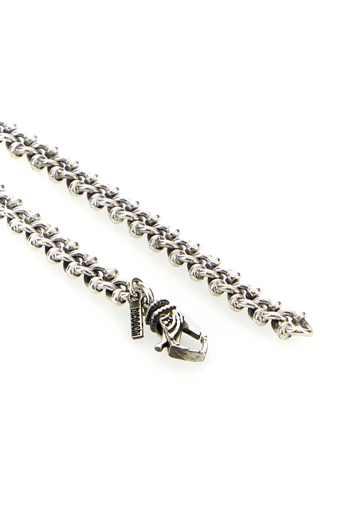 Emanuele Bicocchi Logo Plaque Knot Chain Bracelet In Metallic