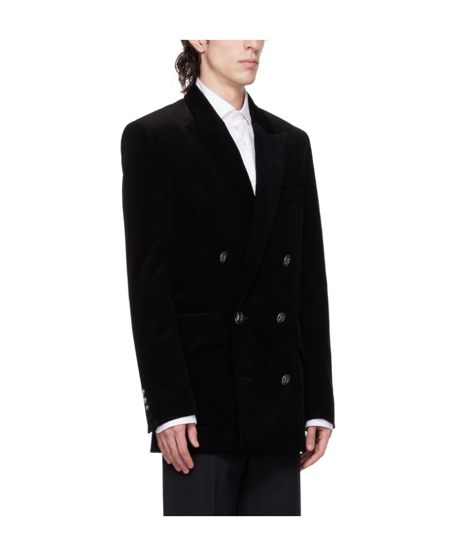 Balmain Black Grain De Poudre Blazer In Black