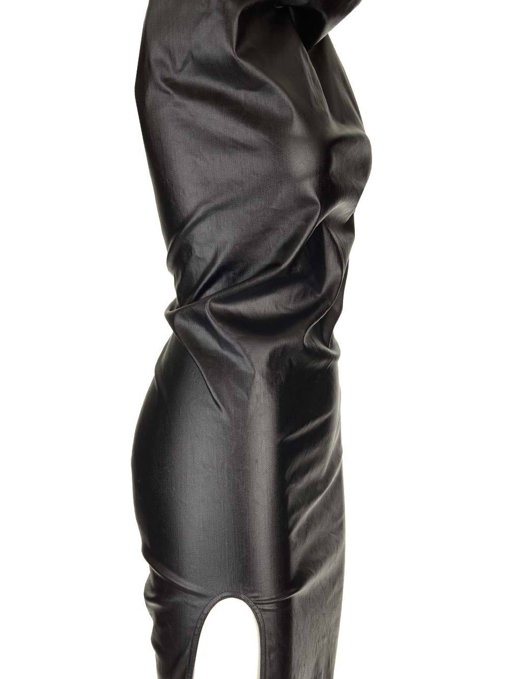 Rick Owens Coated One-shoulder Maxi Dress In Black