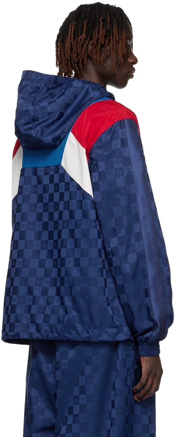 Shop Tommy Hilfiger Hooded Long-sleeved Casual Jacket In Blue