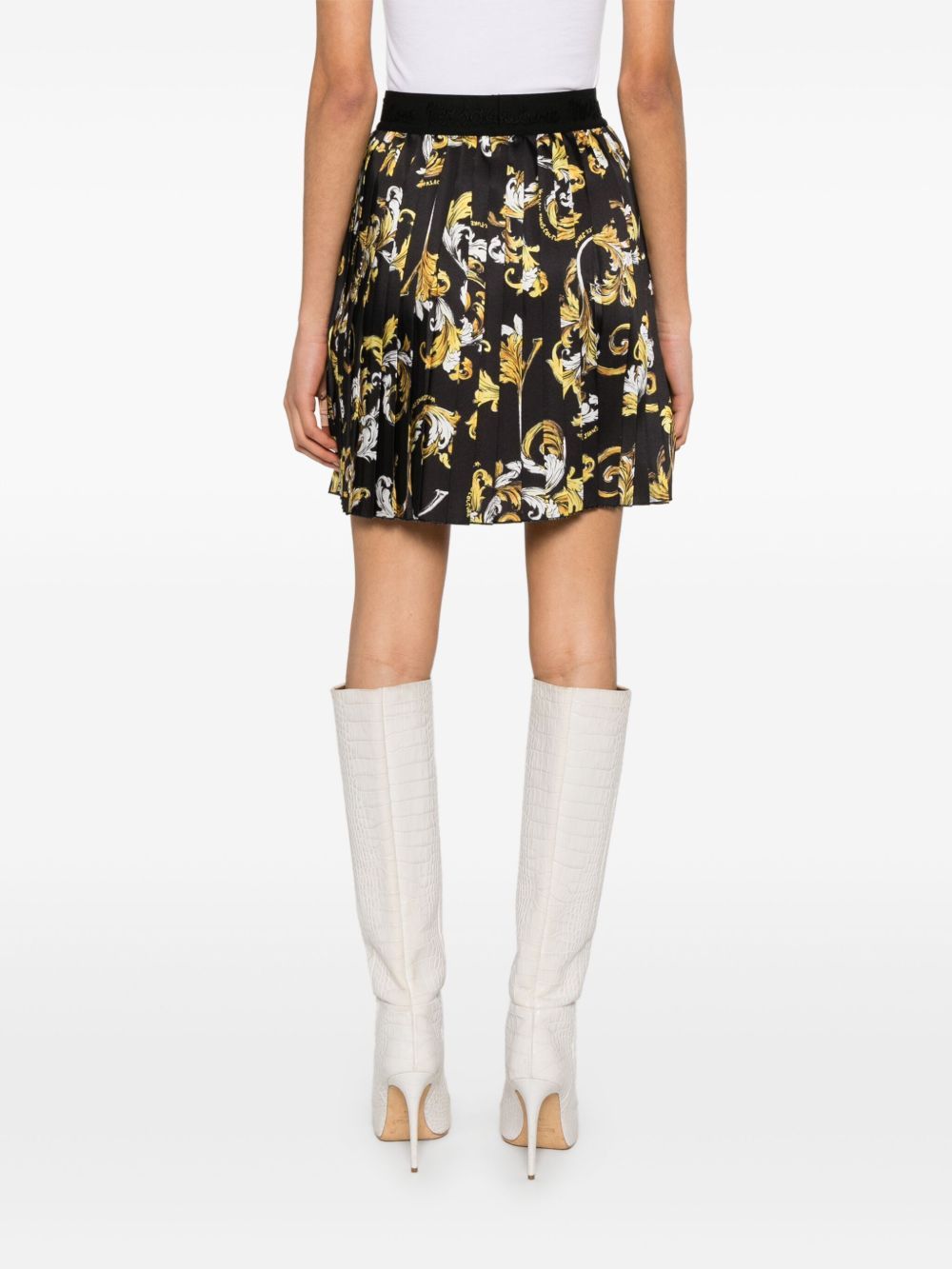 Shop Versace Jeans Barocco-print Mini Skirt In Black