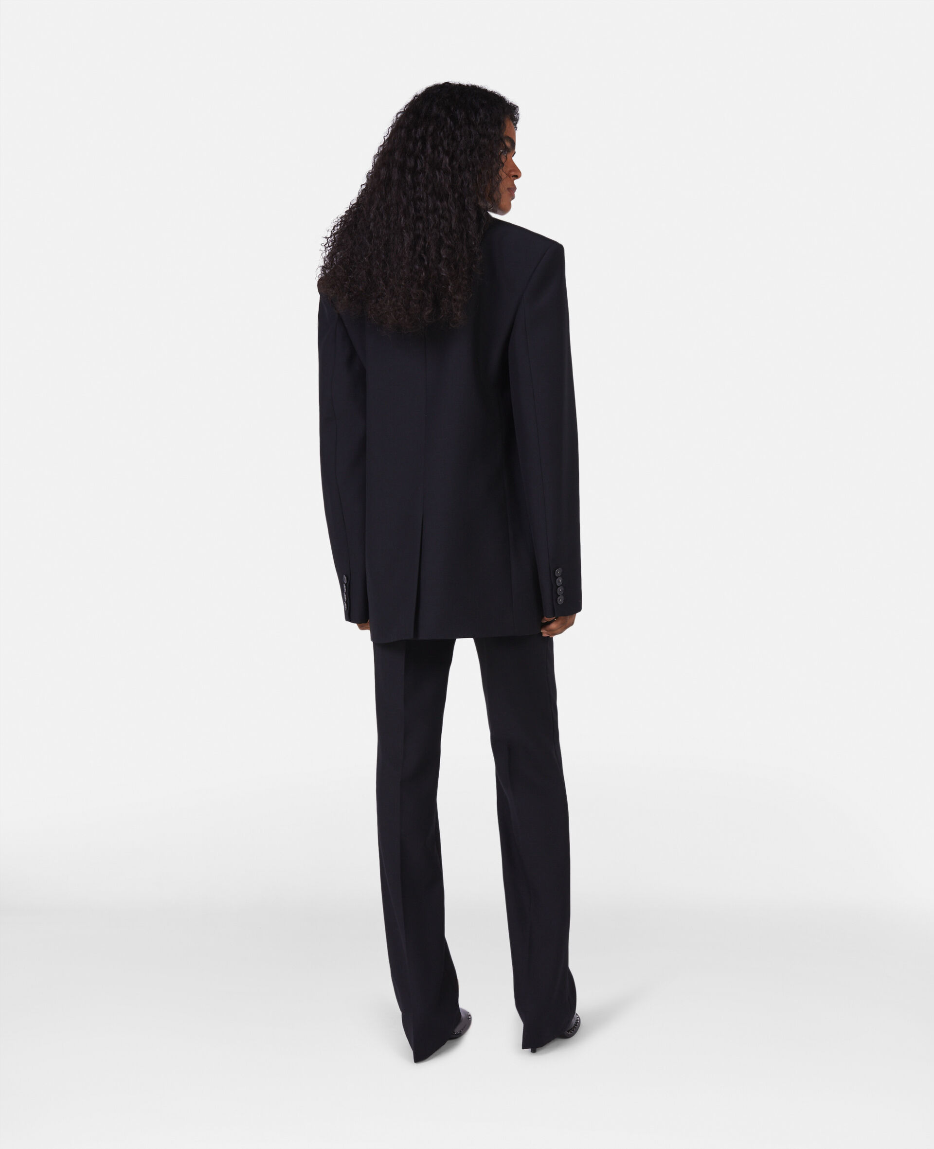 Stella Mccartney Oversized Single-breasted Wool Blazer In Black