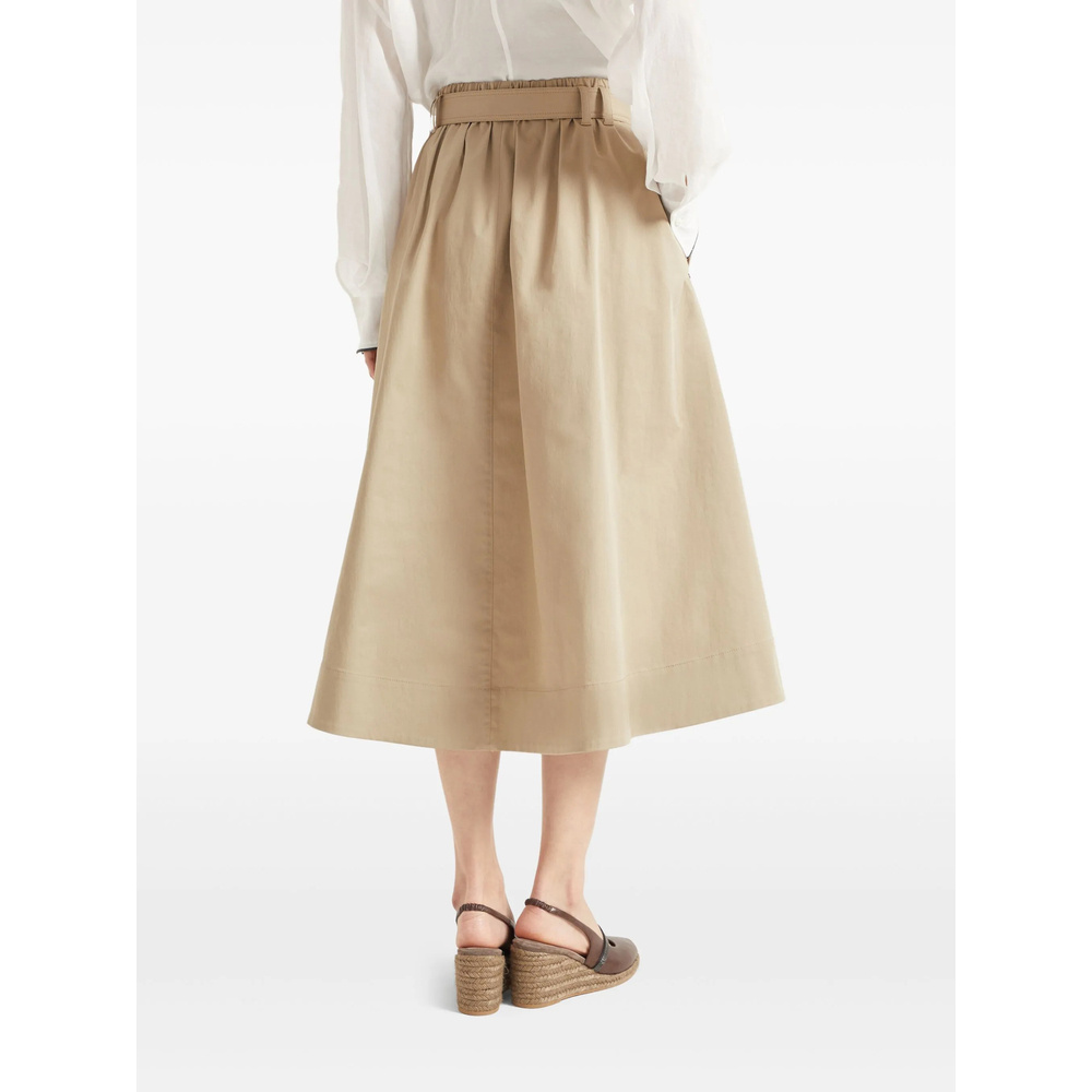 Brunello Cucinelli Cotton Skirts In Nude