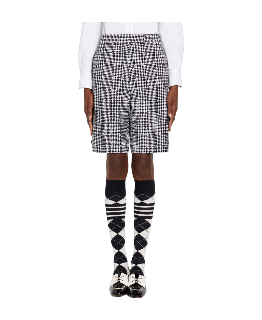 Thom Browne Check-pattern Shorts In Black