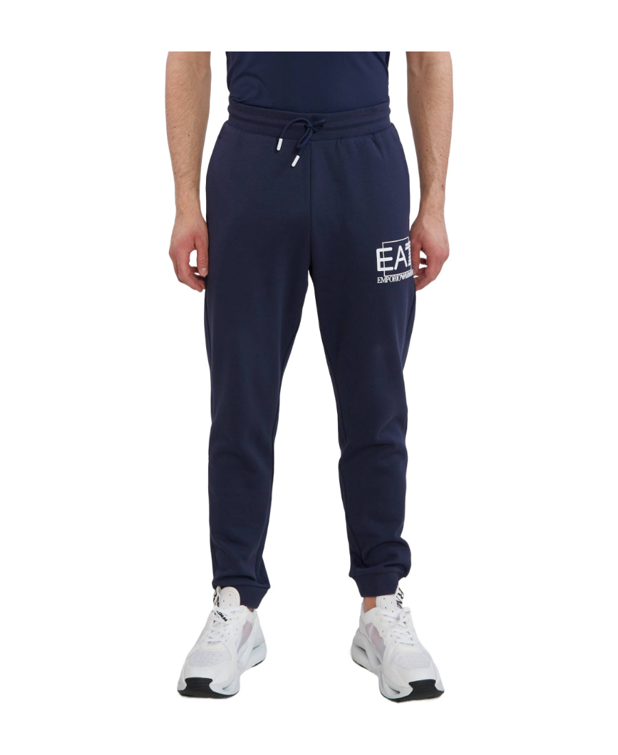 Ea7 Logo Stretch Sweatpants In Black