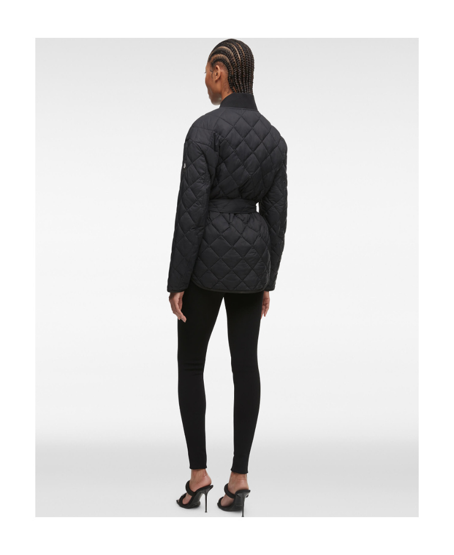 Moose Knuckles Queensway Quilted Belted Jacket In Black