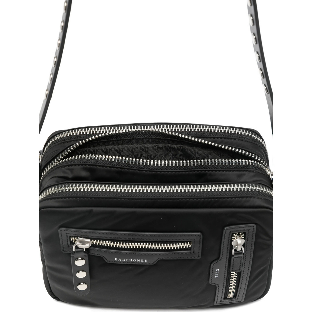 Anya Hindmarch Studded Strap Zip Cross Body Bag In Black