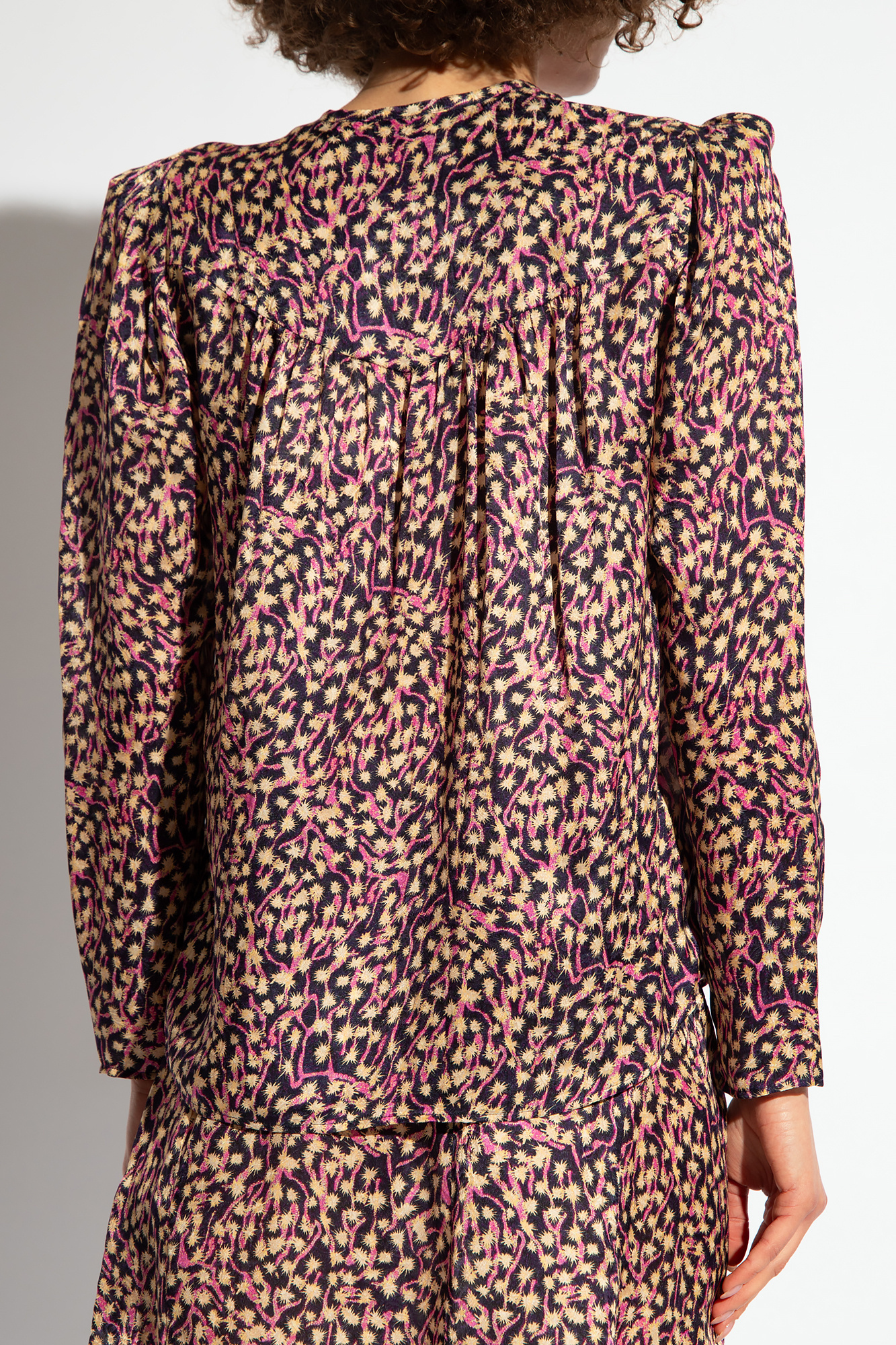 Isabel Marant Lensy Motif Printed Puff Sleeved Blouse In Multicolor