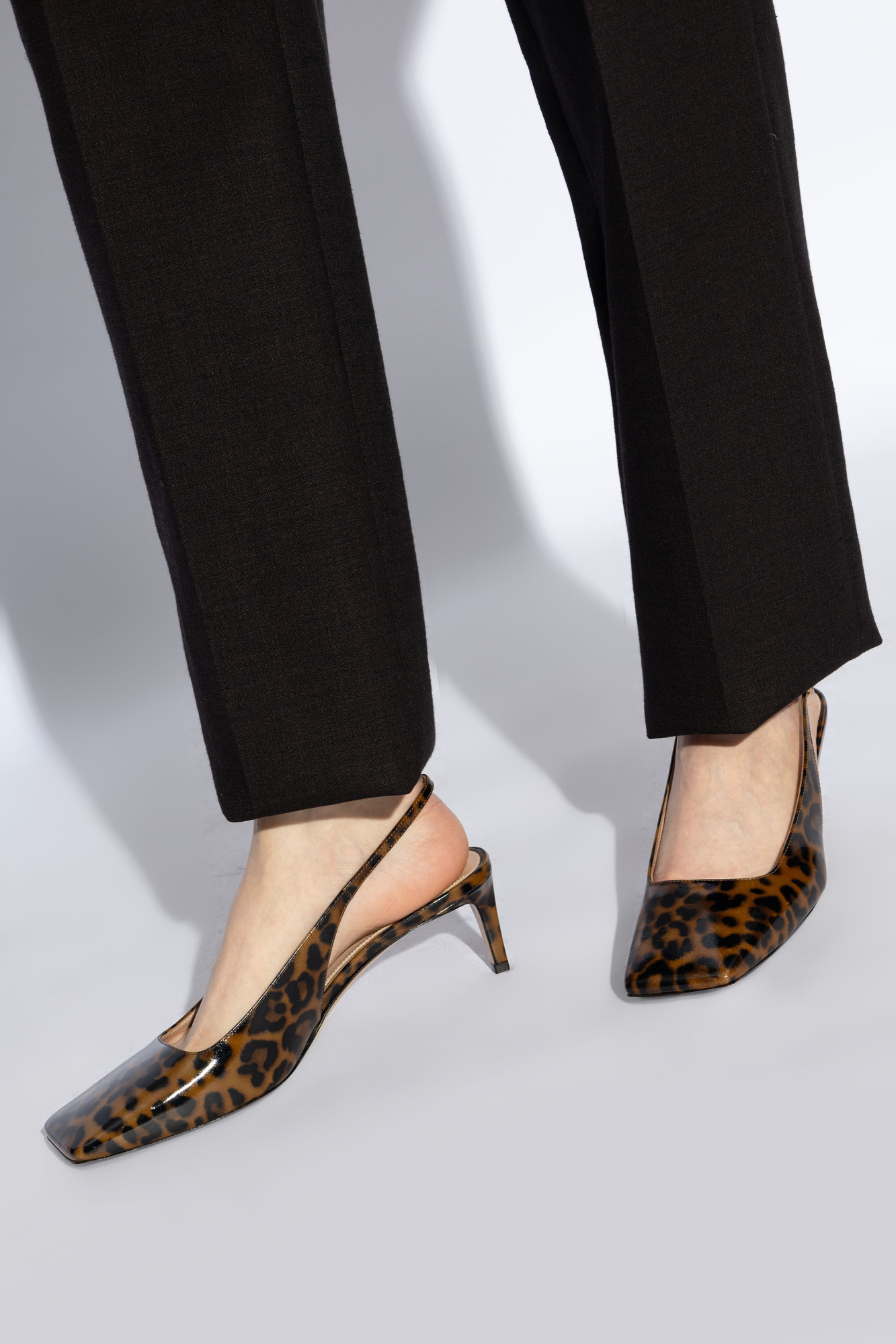 Gianvito Rossi Christina Sling 55mm Animal-print Pumps In Black