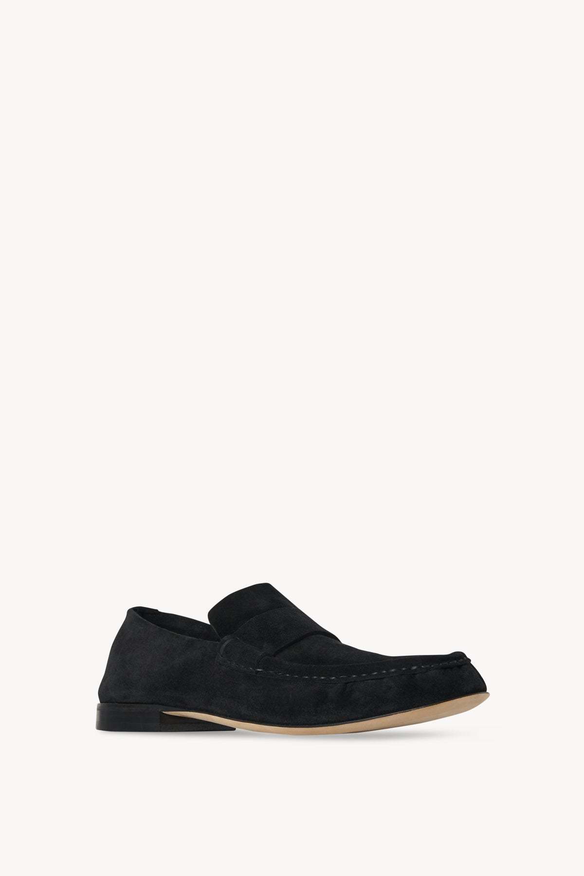The Row Soft Suede Finish Loafers In Black
