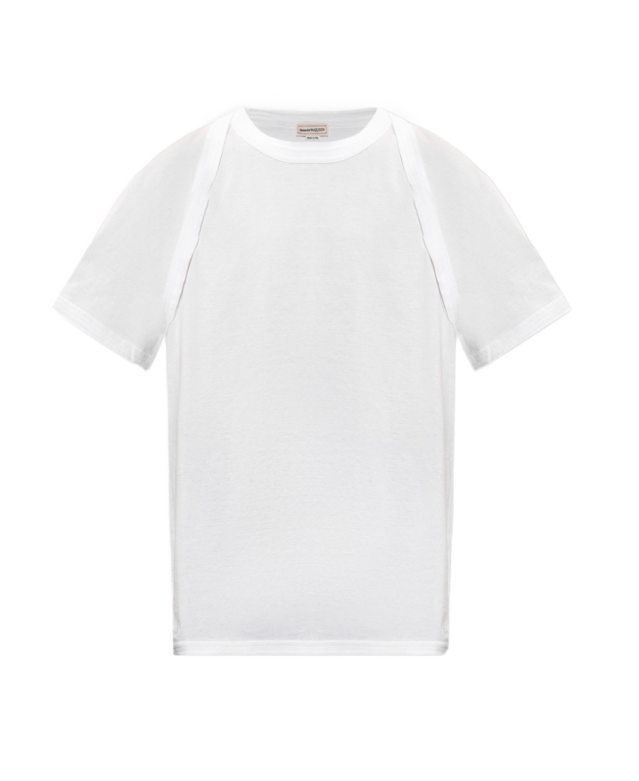 Shop Alexander Mcqueen Harness-effect Cotton T-shirt In White