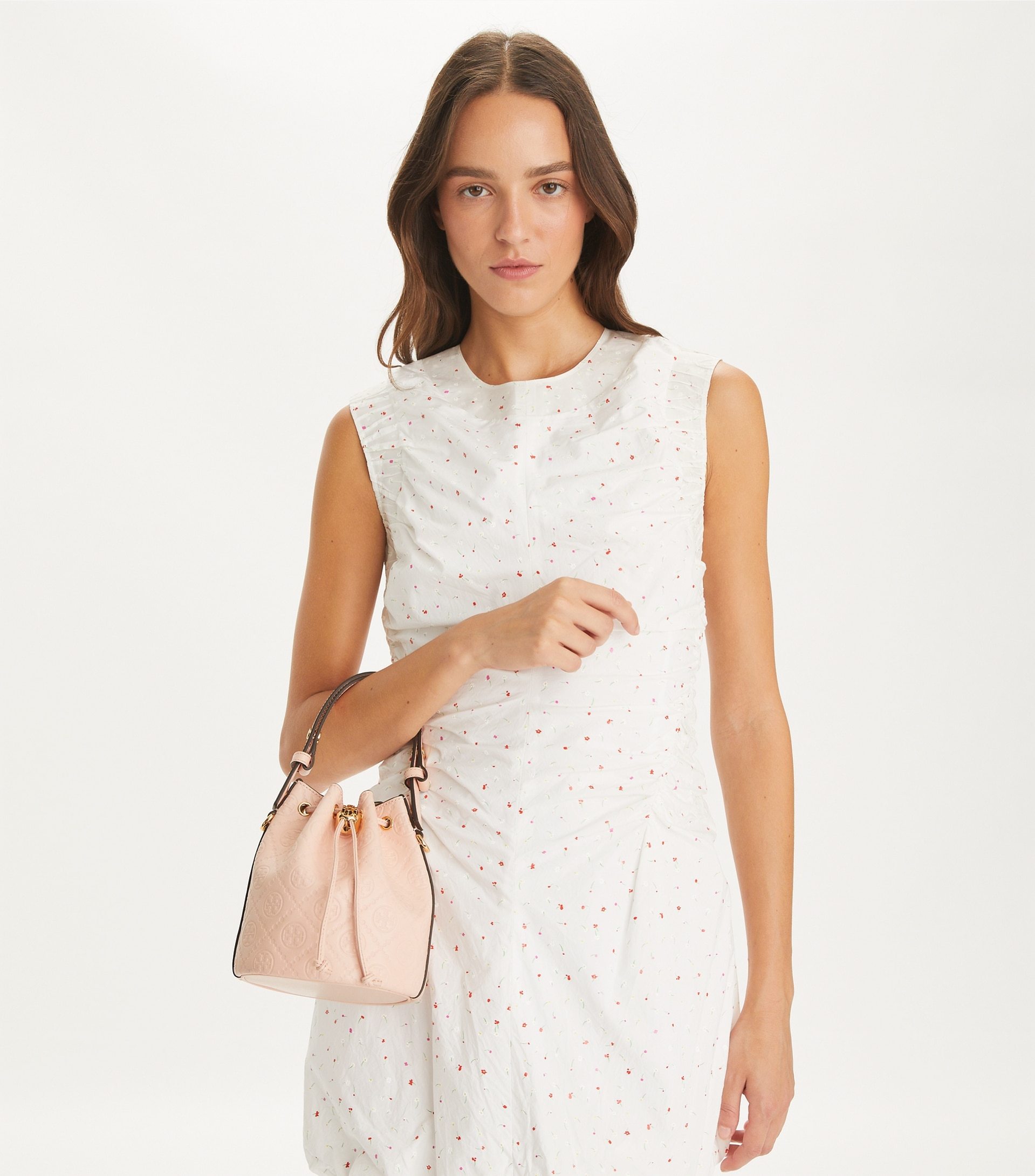 TORY BURCH T MONOGRAM MINI BUCKET BAG