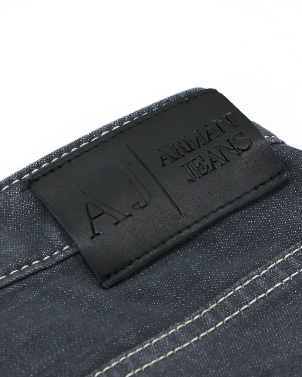 Shop Armani Collezioni Logo Jeans In Black