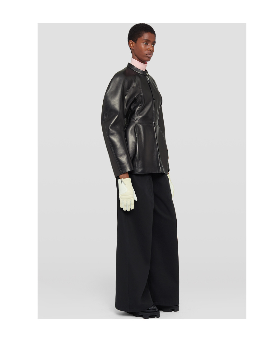 Jil Sander Flared Cotton Trousers In Black