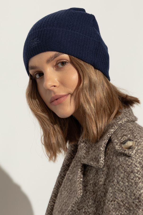 Etro Women's Beanie Hat With Logo In Blue