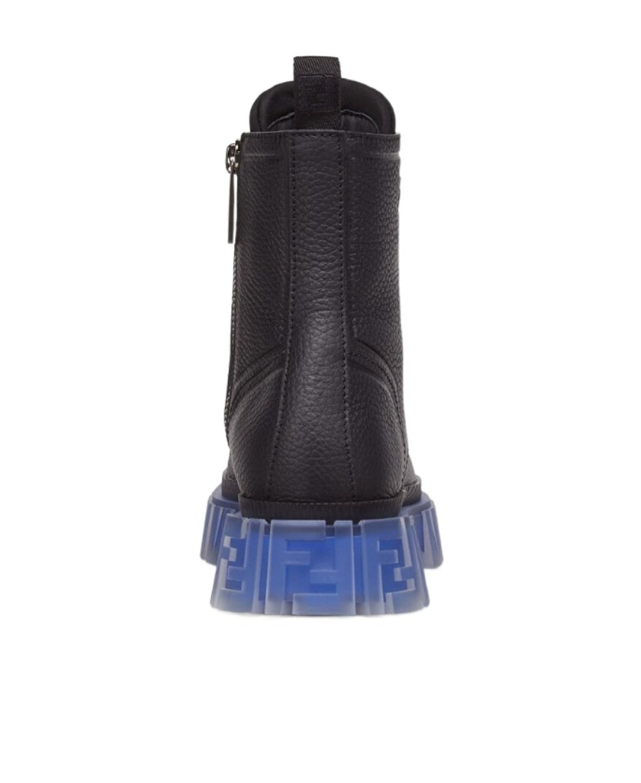 Fendi Ff Debossed-logo Ankle Boots In Black