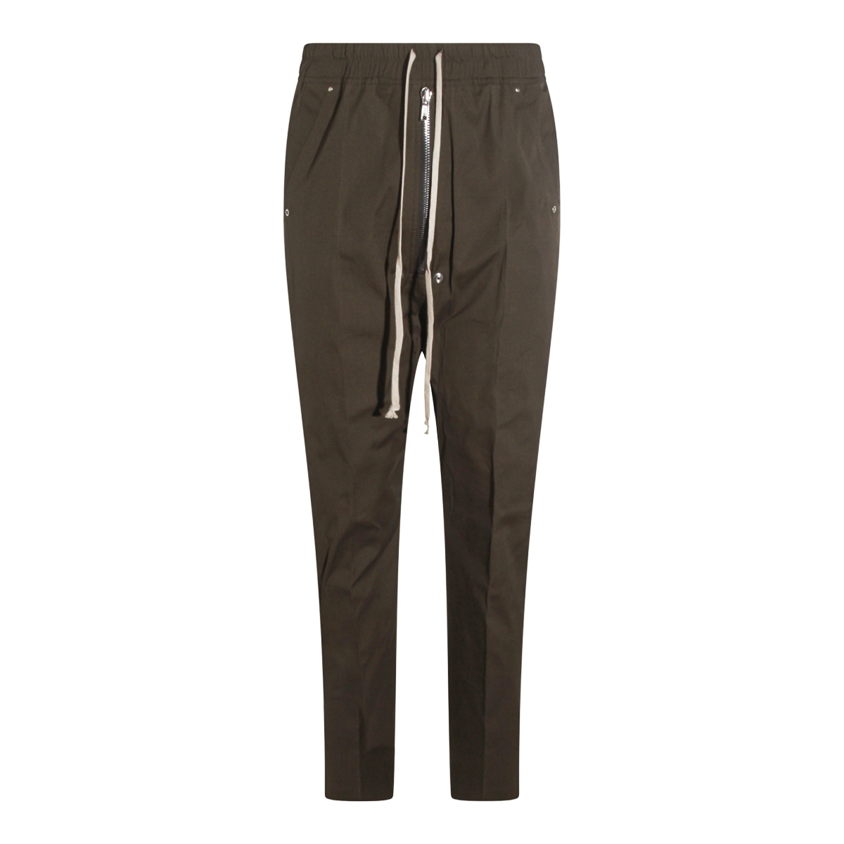 Rick Owens Trousers Featuring Elastic Waistband And Pockets In Brown