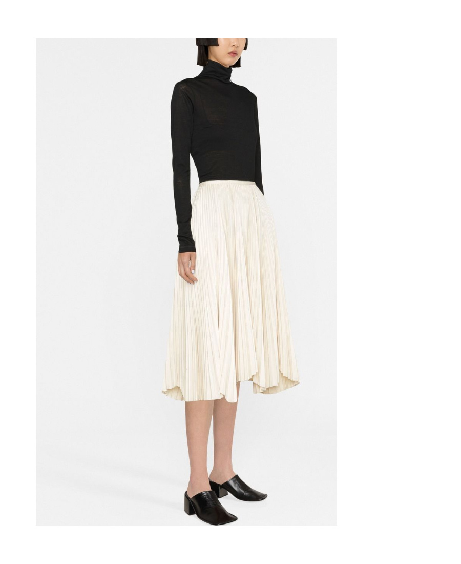 Jil Sander Funnel-neck Long-sleeve Top In Black