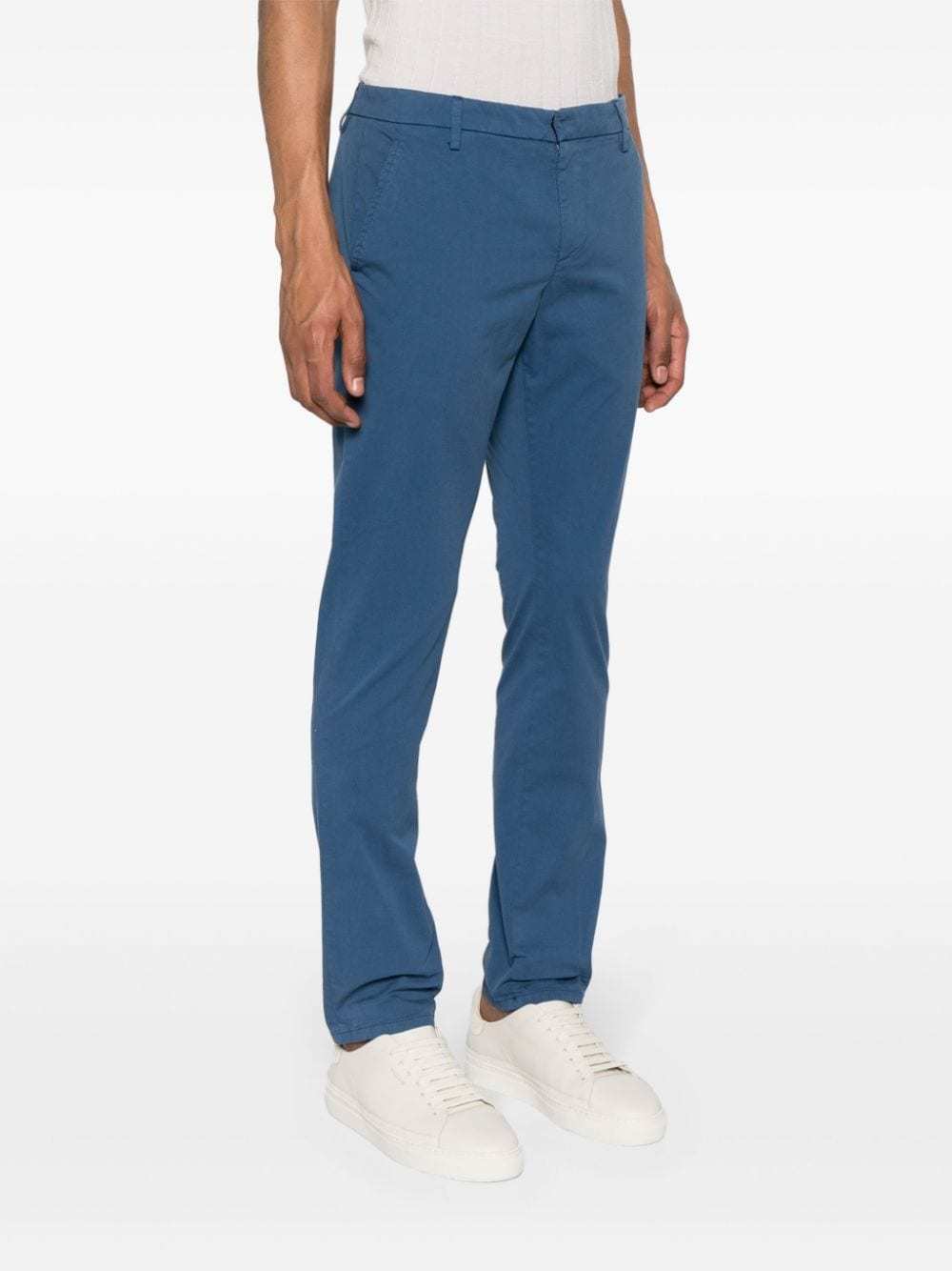 Dondup Tailored Trousers With Pockets And Loops In Blue