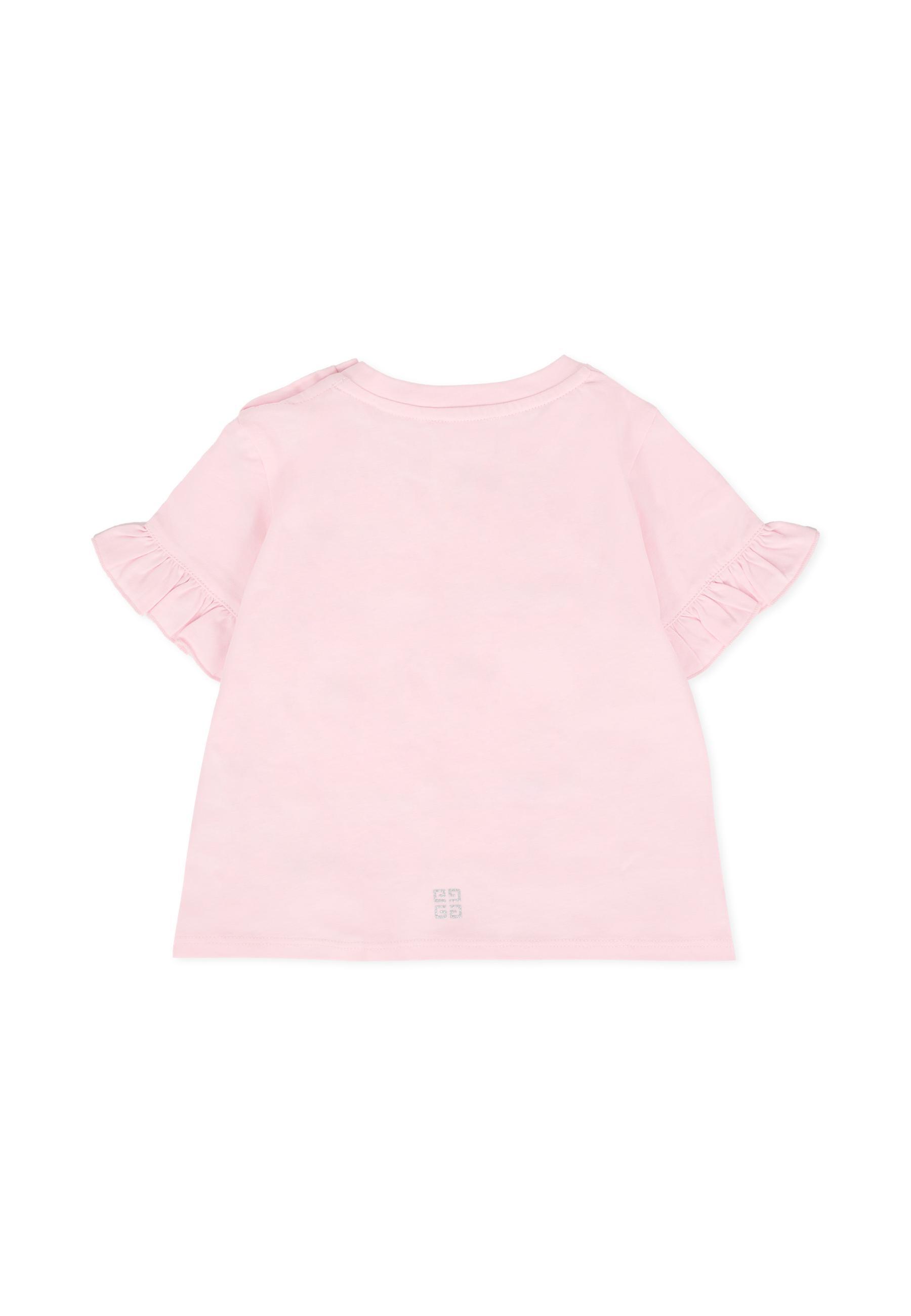 Givenchy Ruffled Logo T-shirt In Pink
