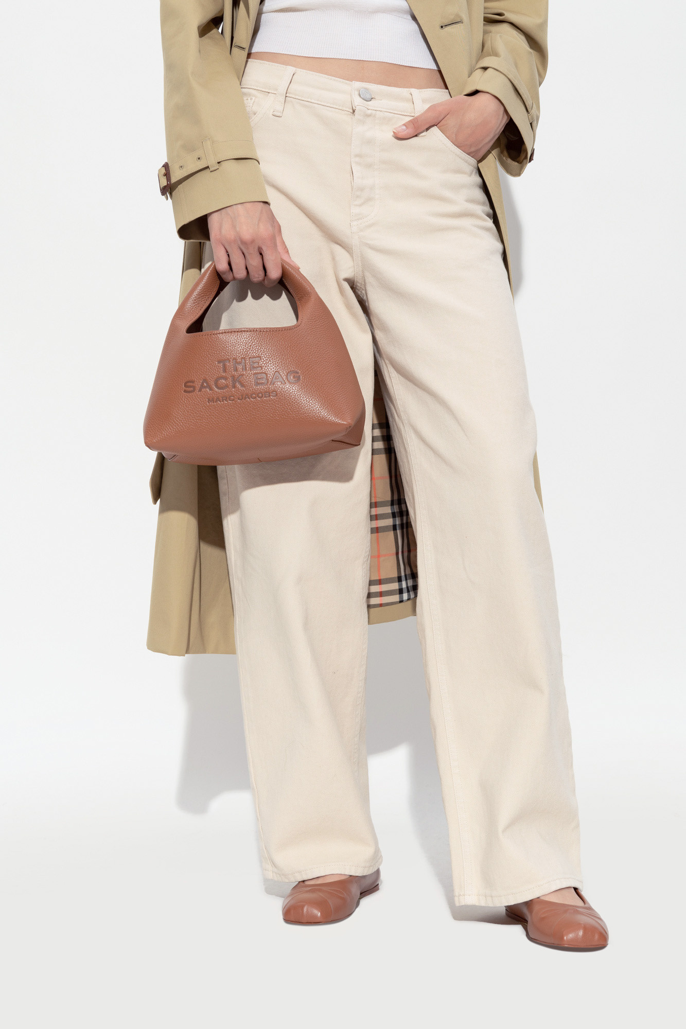 Marc Jacobs The Mini Sack Leather Handbag In Brown