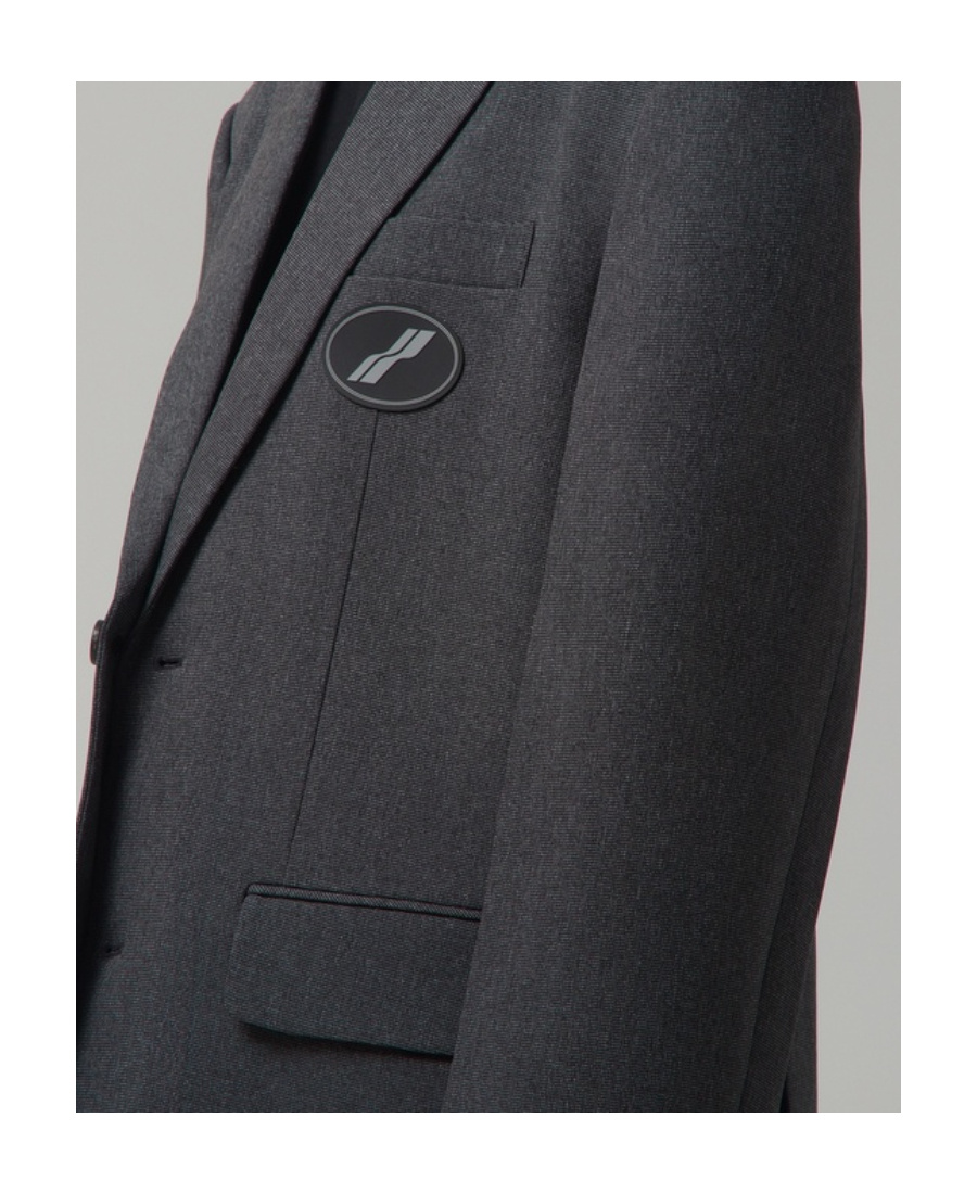 Shop We11 Done Logo-patch Notched-lapels Blazer In Black