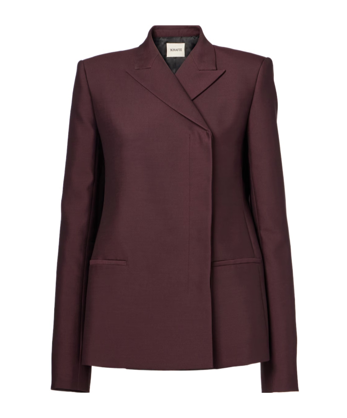 Khaite Silvannah Wool And Silk Blazer In Burgundy
