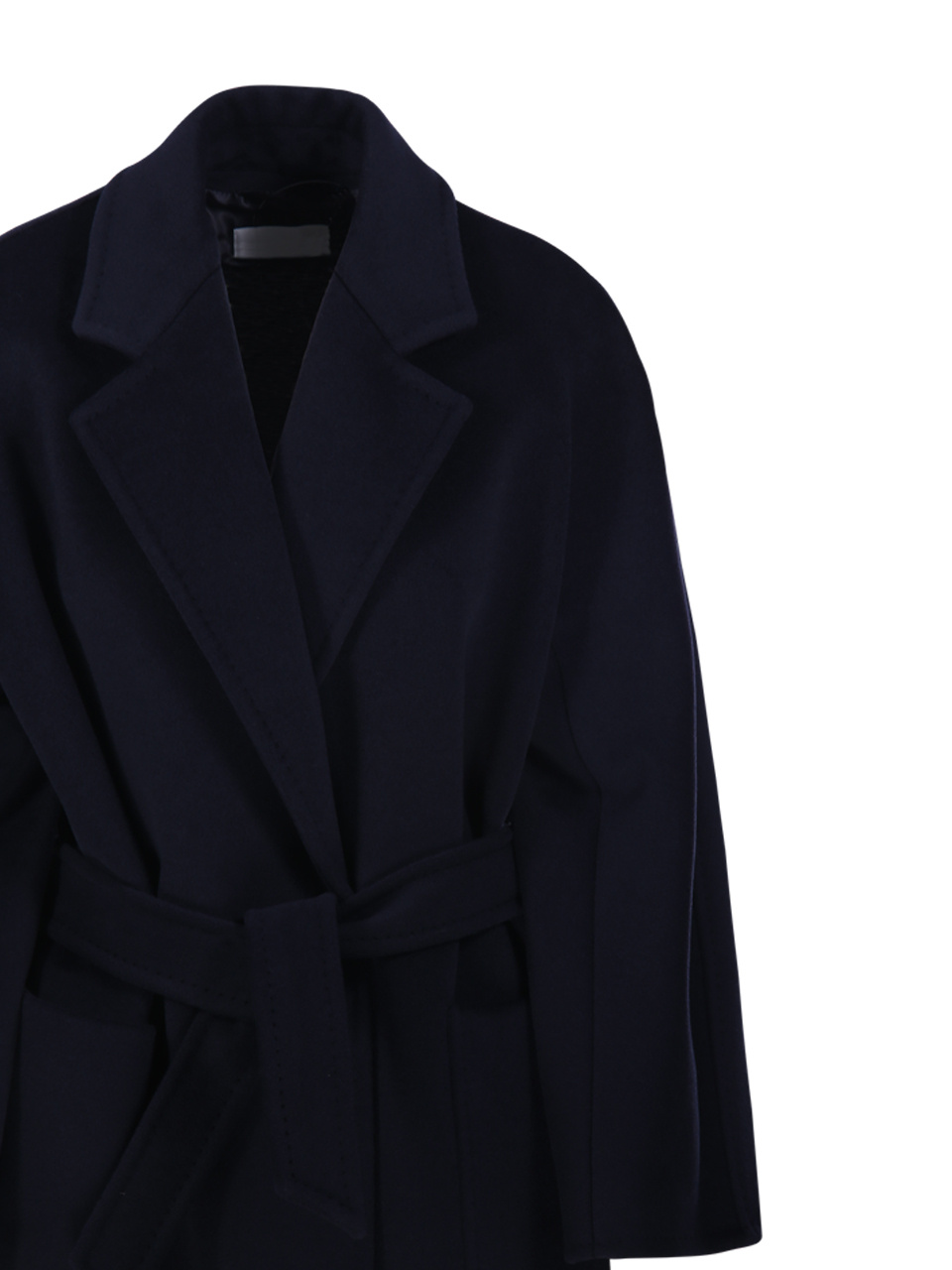 Max Mara Belted Long-sleeved Coat In Black