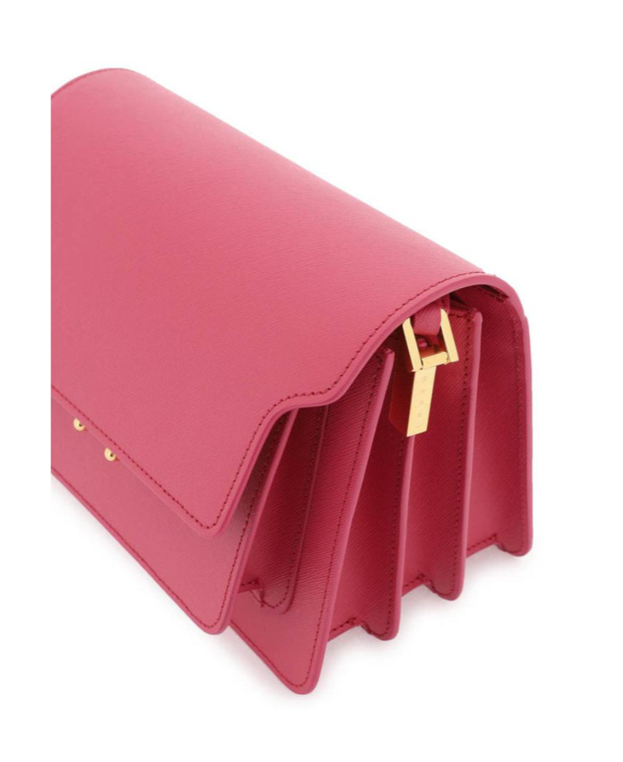 Marni Trunk Leather Crossbody Bag In Red